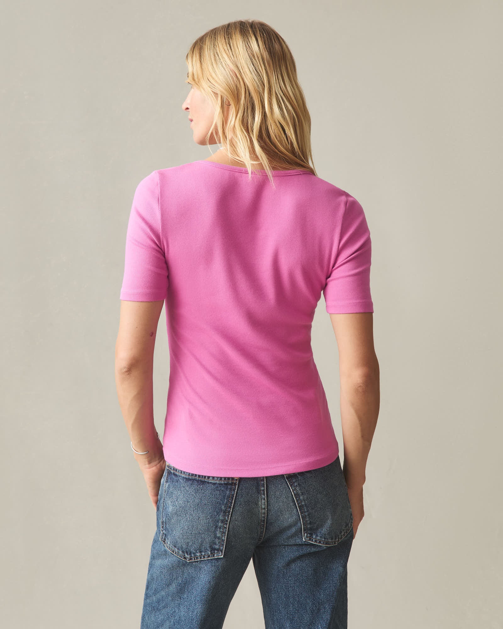 Women's Luxe Rib Square Neck Tee - Fiji Flower - Image 3