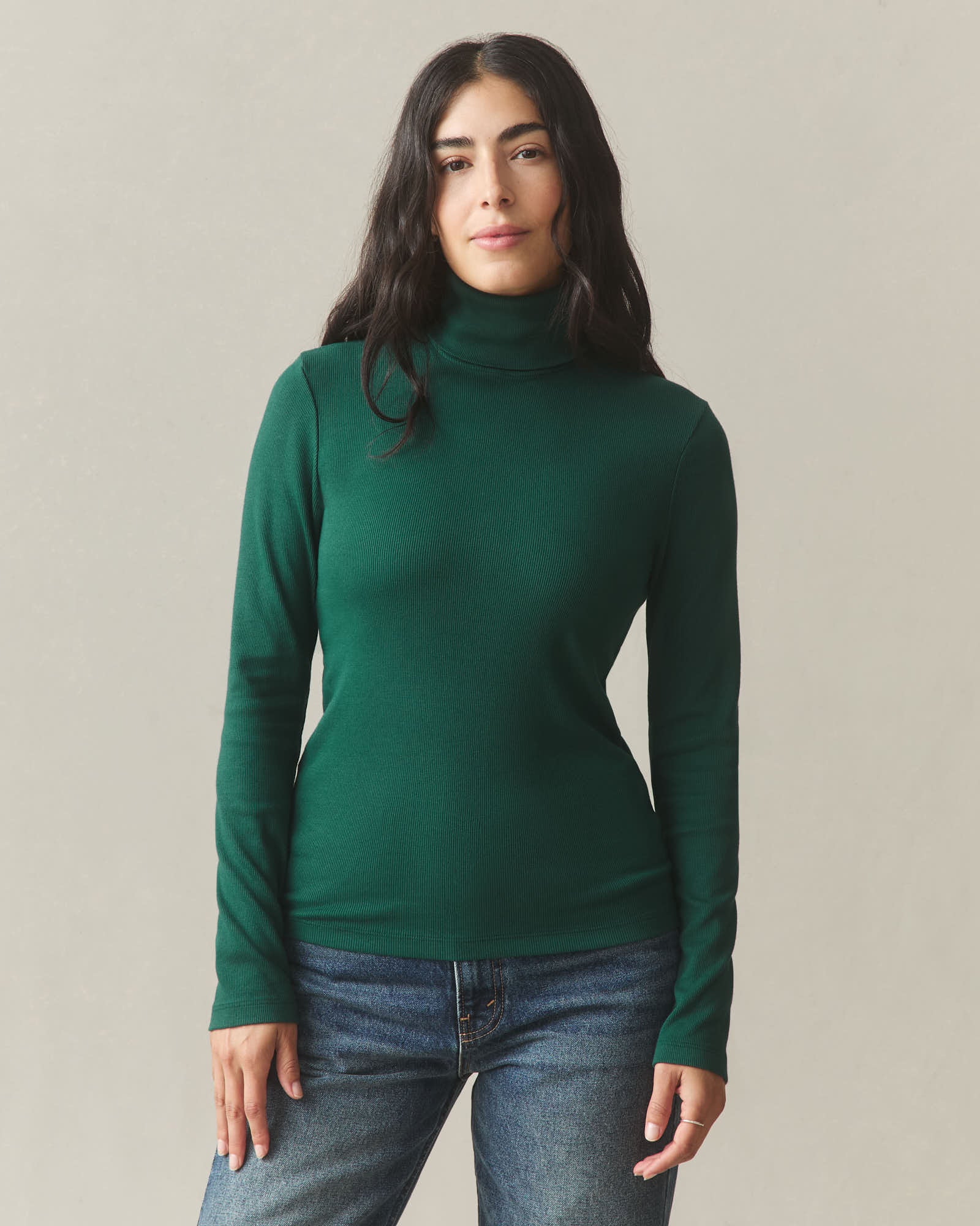 Women's Luxe Rib Turtleneck - Botanical Garden - Image 2