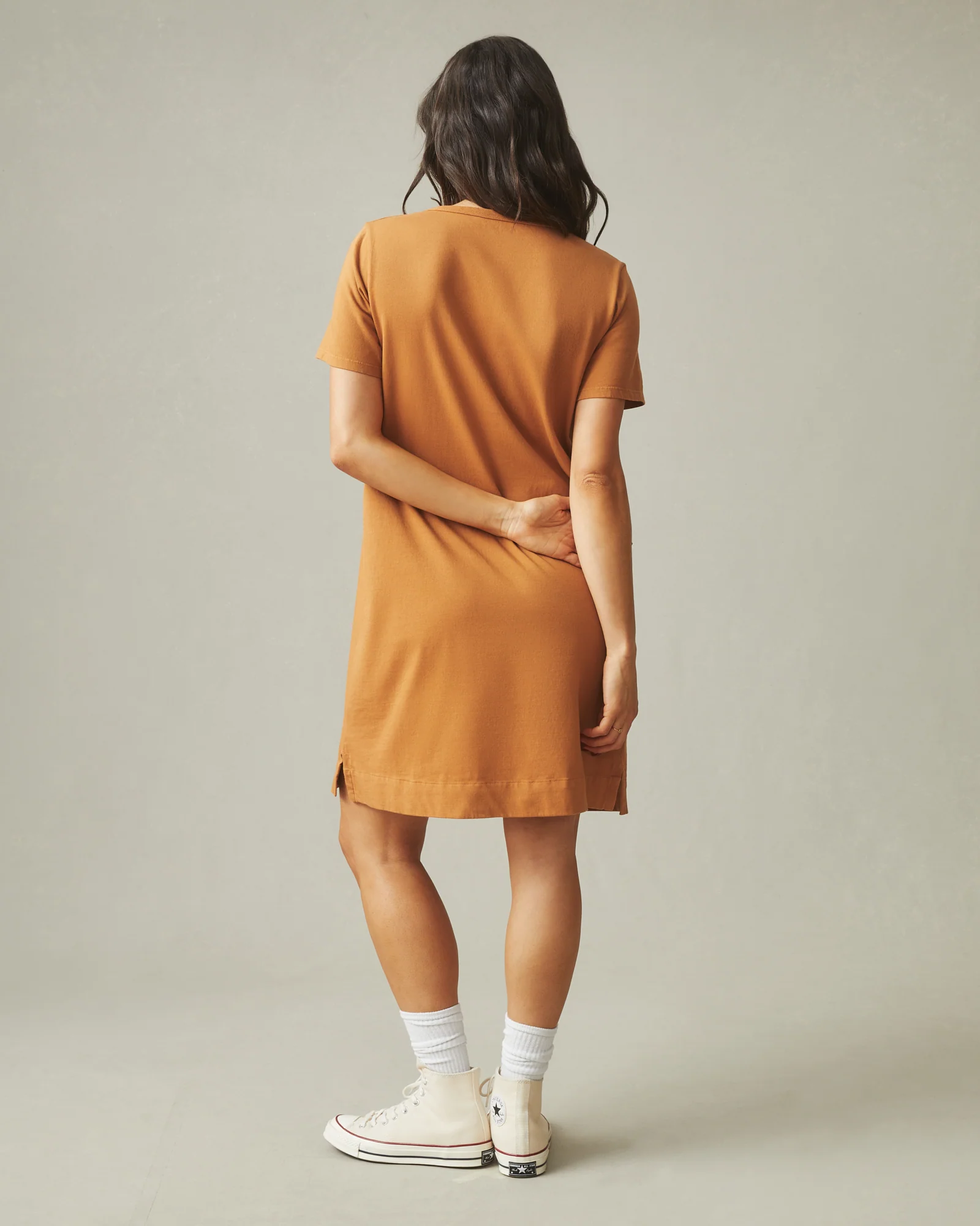 Women's T-Shirt Dress - Cashew - Image 3