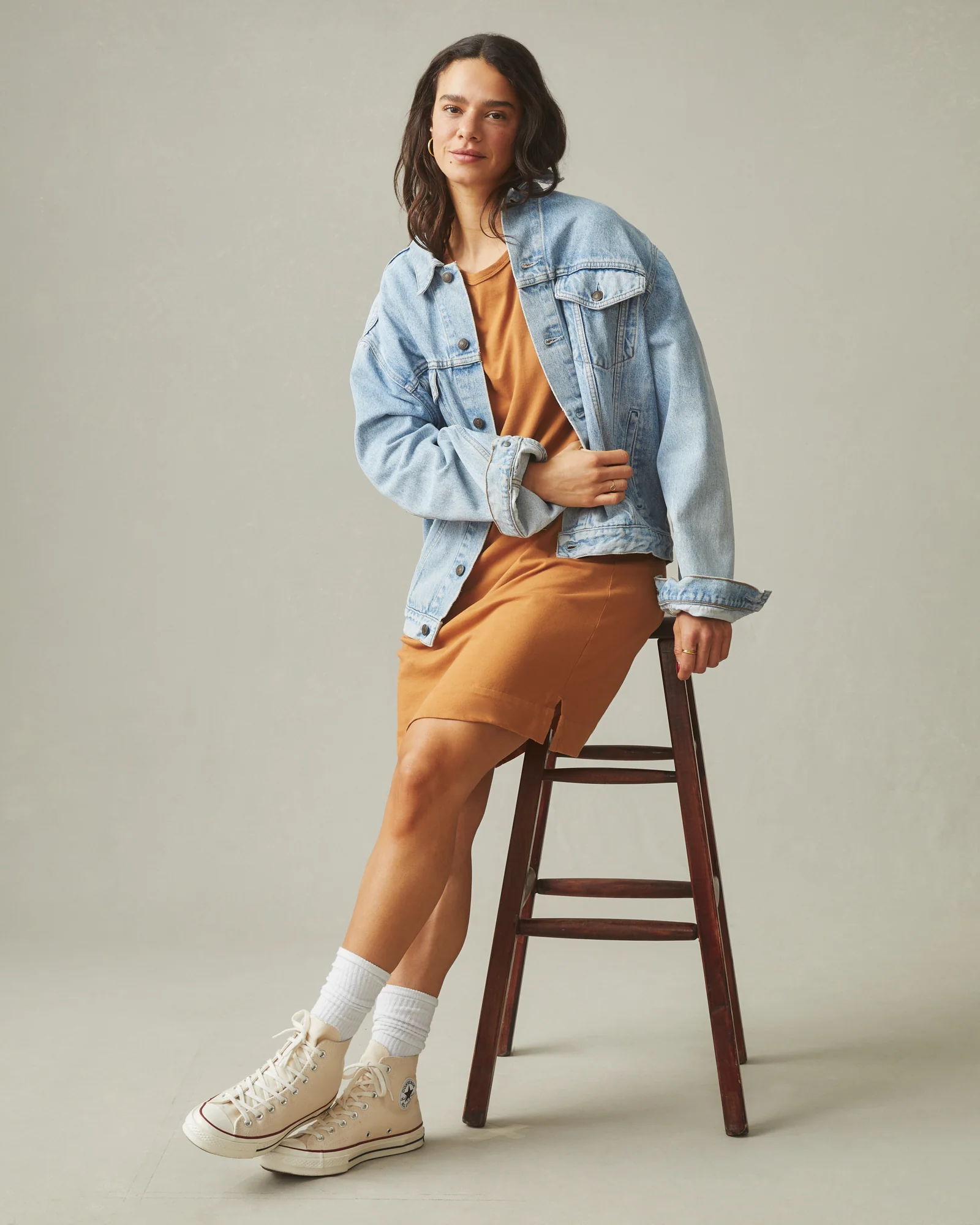 Women's T-Shirt Dress - Cashew - Image 4
