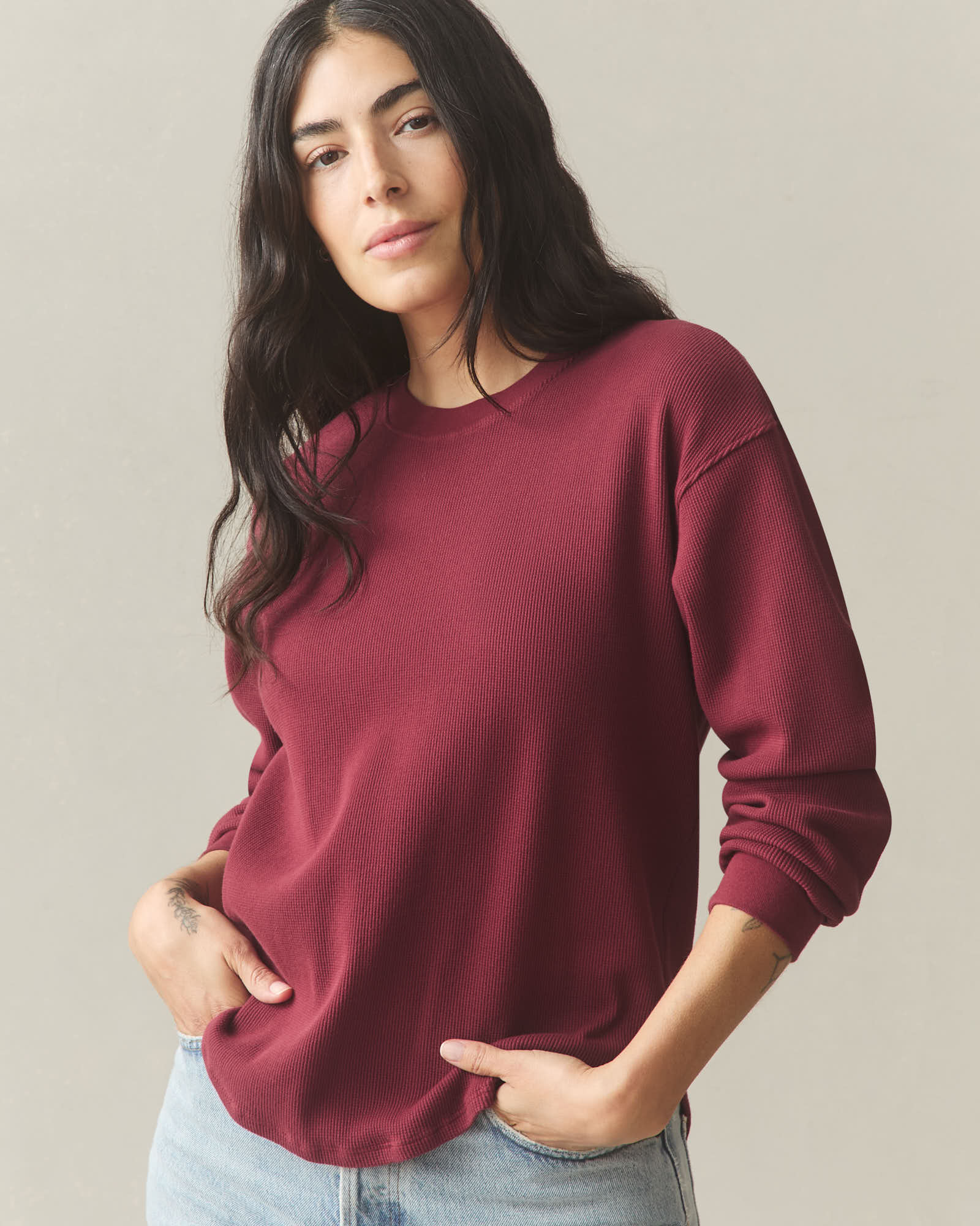 Women's Thermal Crew - Pomegranate - Image 3