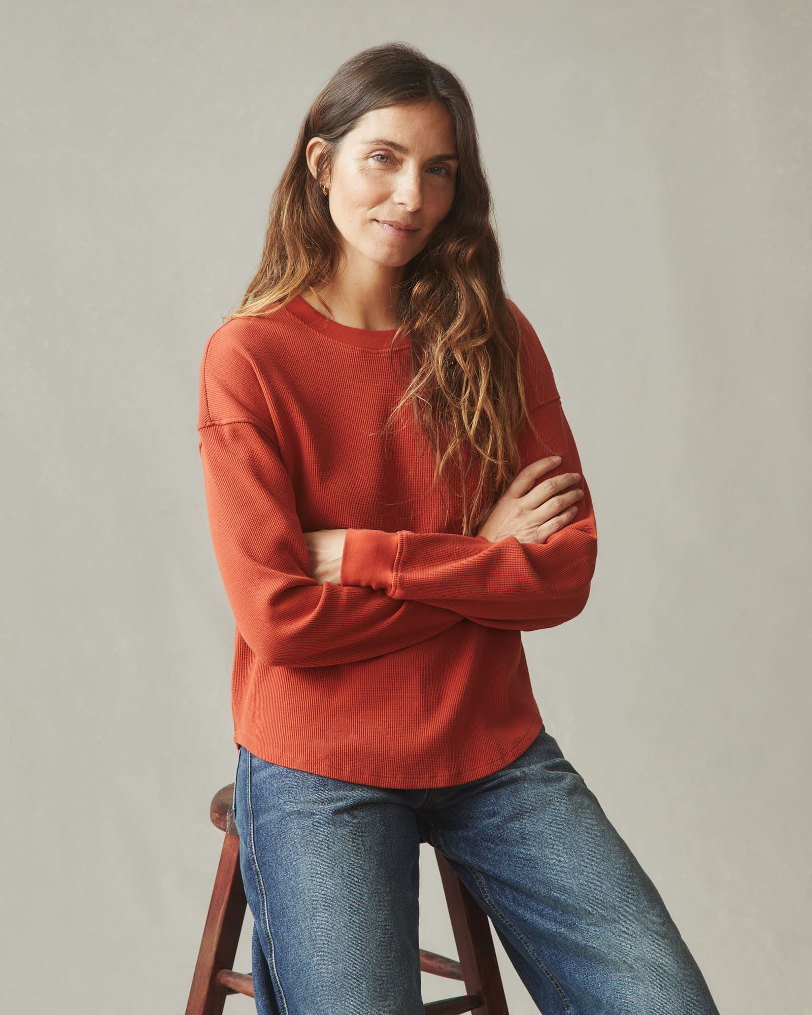 Women's Thermal Crew - Tiger Lily - Image 7