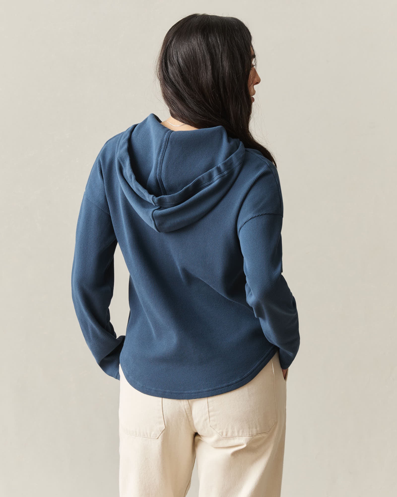 Women's Thermal Hoodie - Dark Denim - Image 4