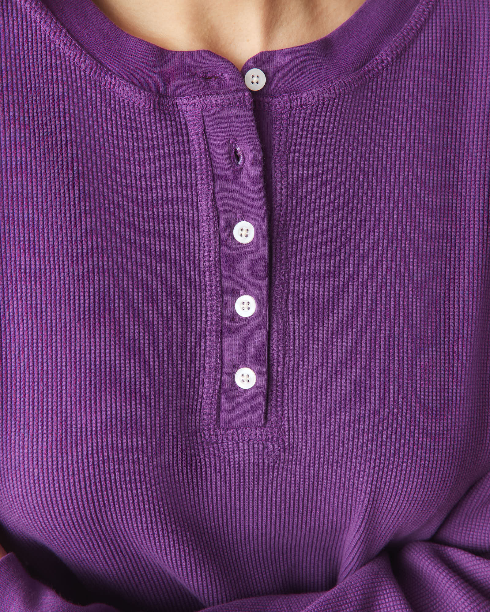 Women's Thermal Henley - Imperial Purple - Image 6
