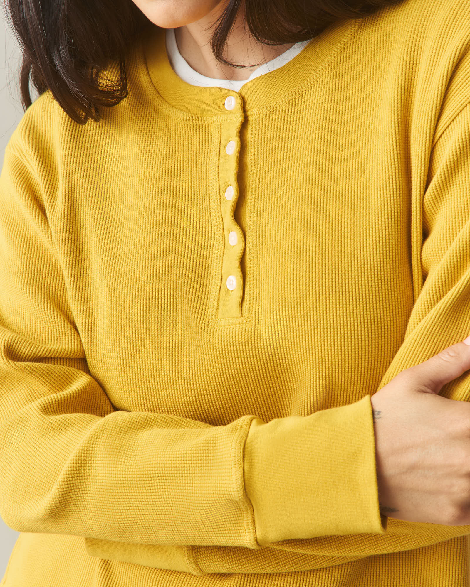 Women's Thermal Henley - Nugget Gold - Image 5