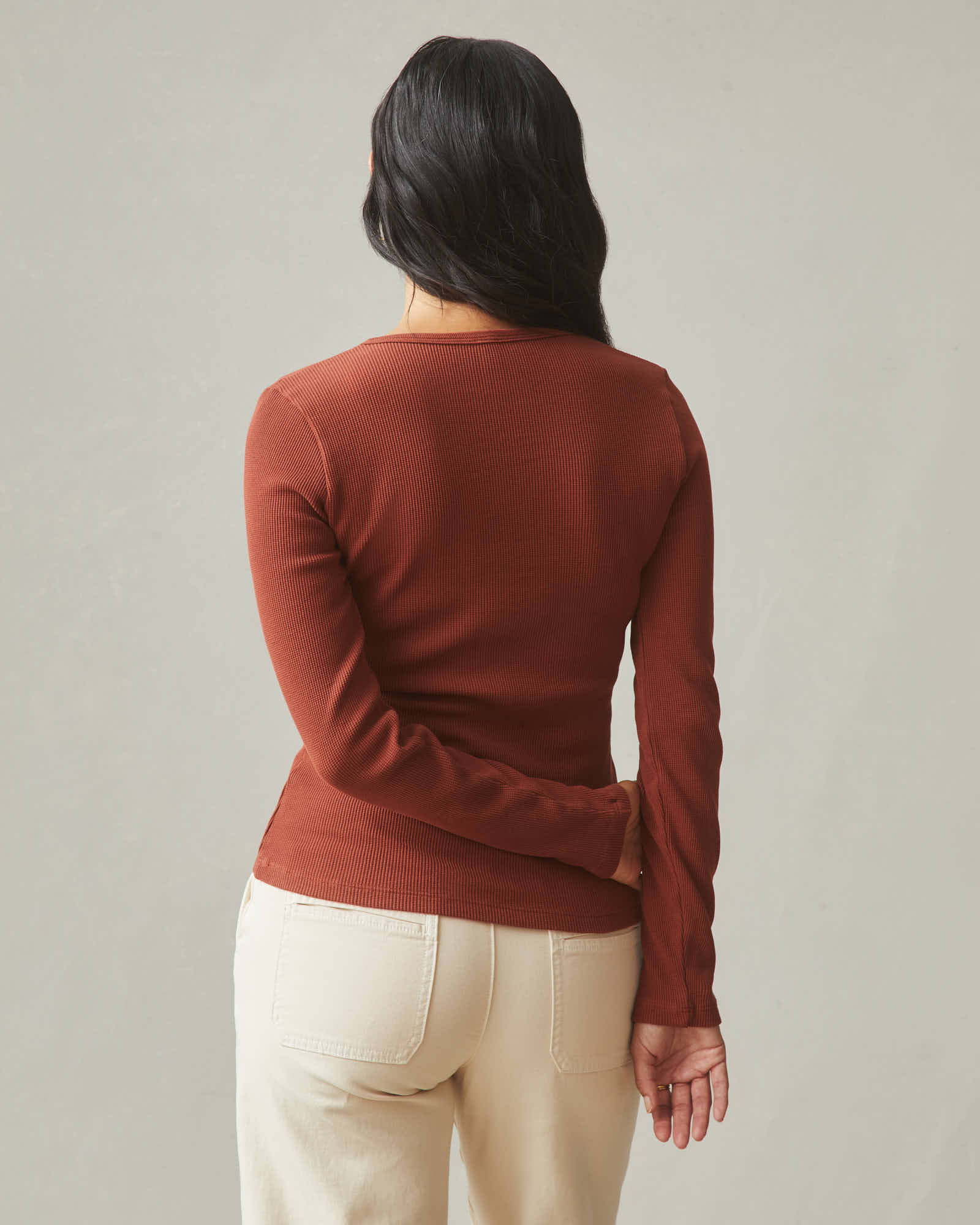 Women's Thermal Henley - Smoked Paprika - Image 4