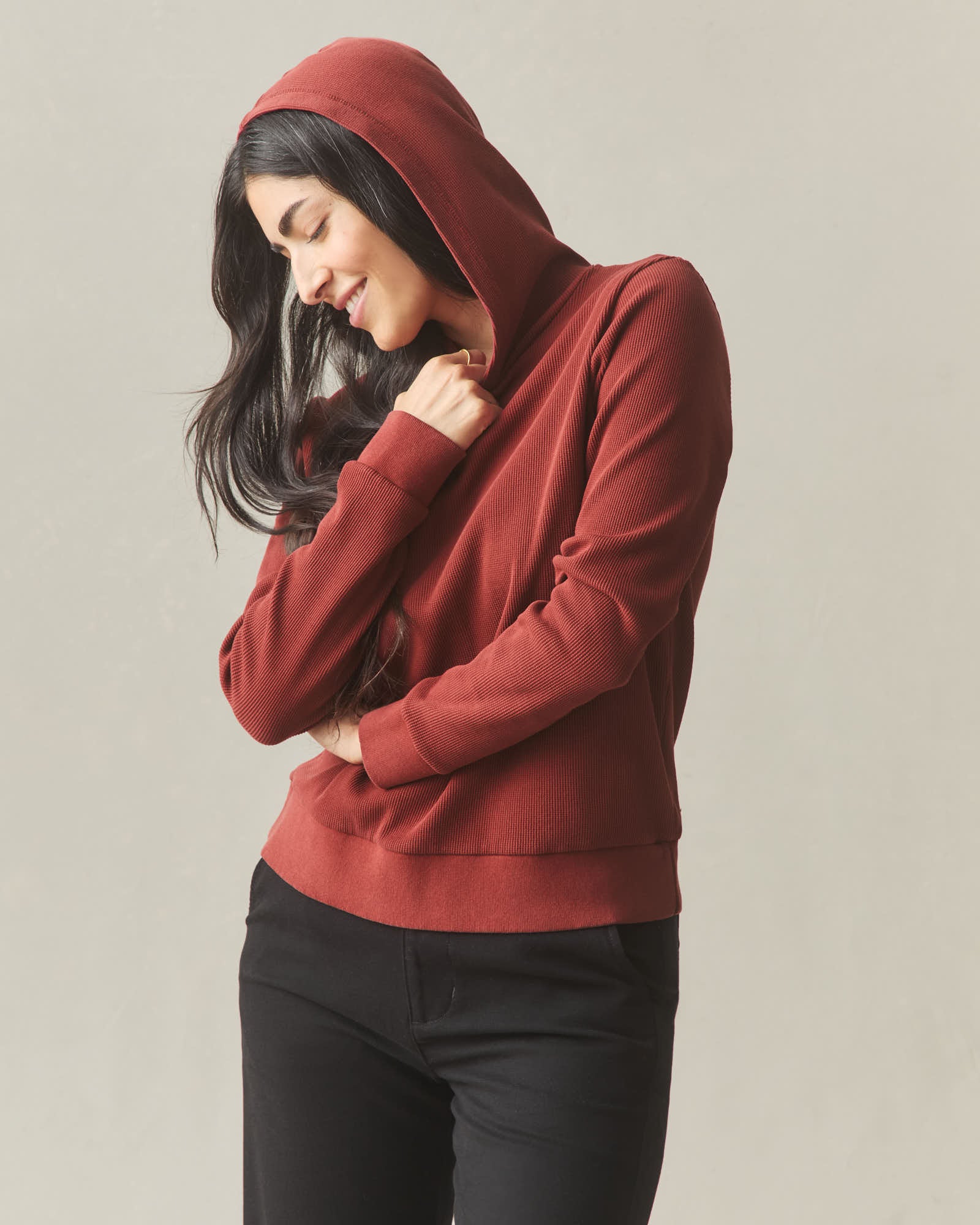 Women's Thermal Pullover - Russet Brown - Image 3