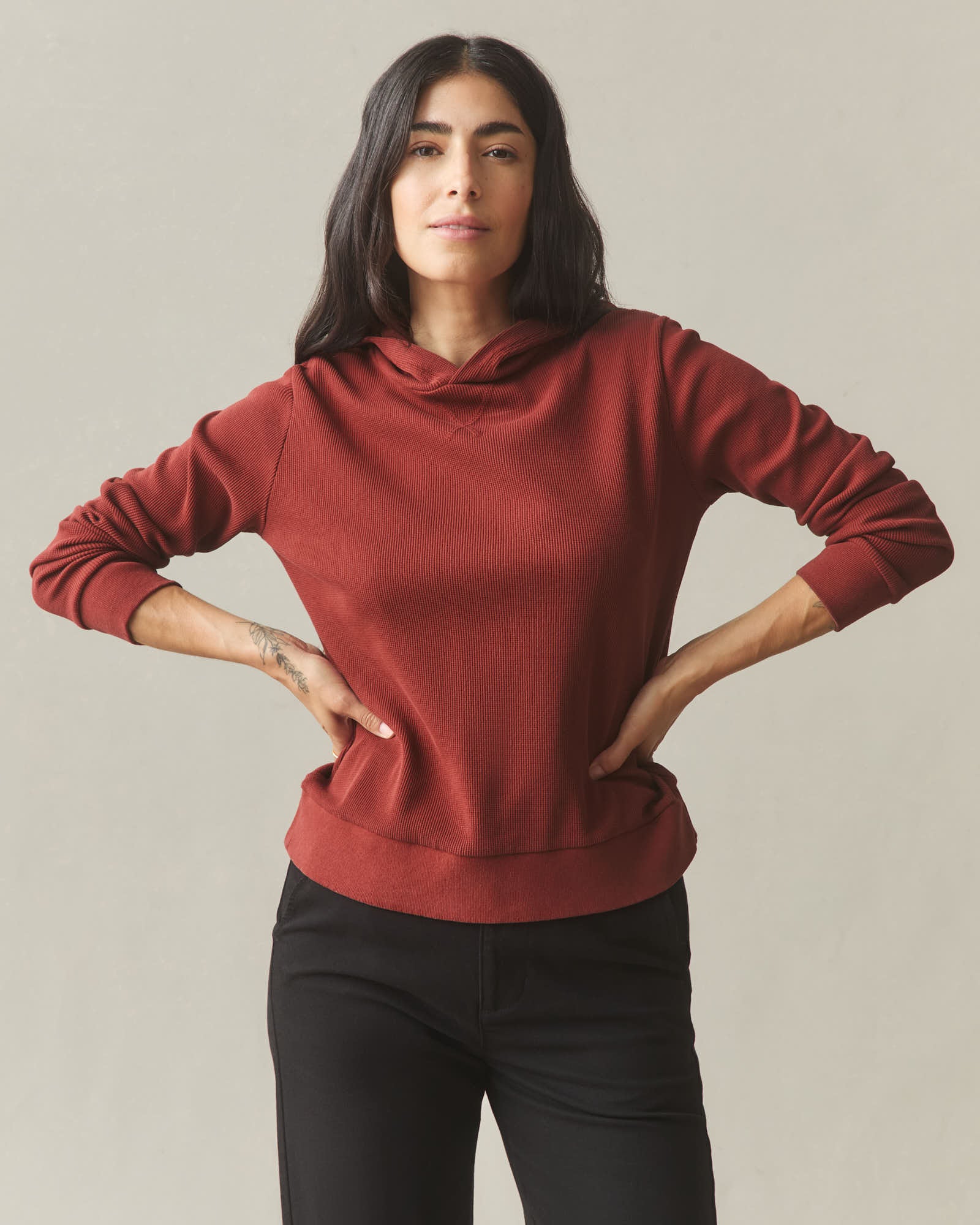 Women's Thermal Pullover - Russet Brown - Image 6