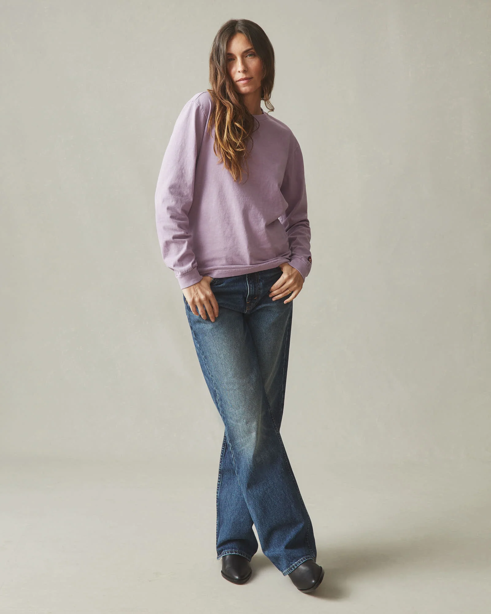Women's Vintage Crew Long Sleeve Tee - Washed Very Grape - Image 5
