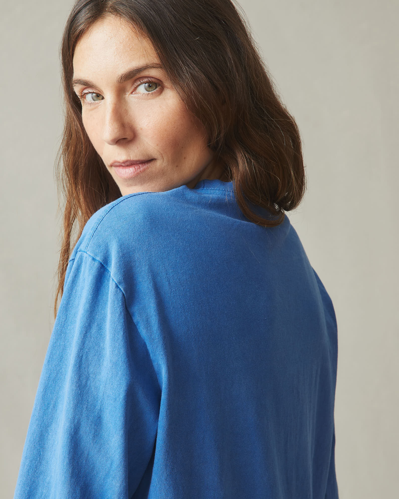 Women's Vintage Crew Long Sleeve Tee - Washed Blue Aura - Image 4