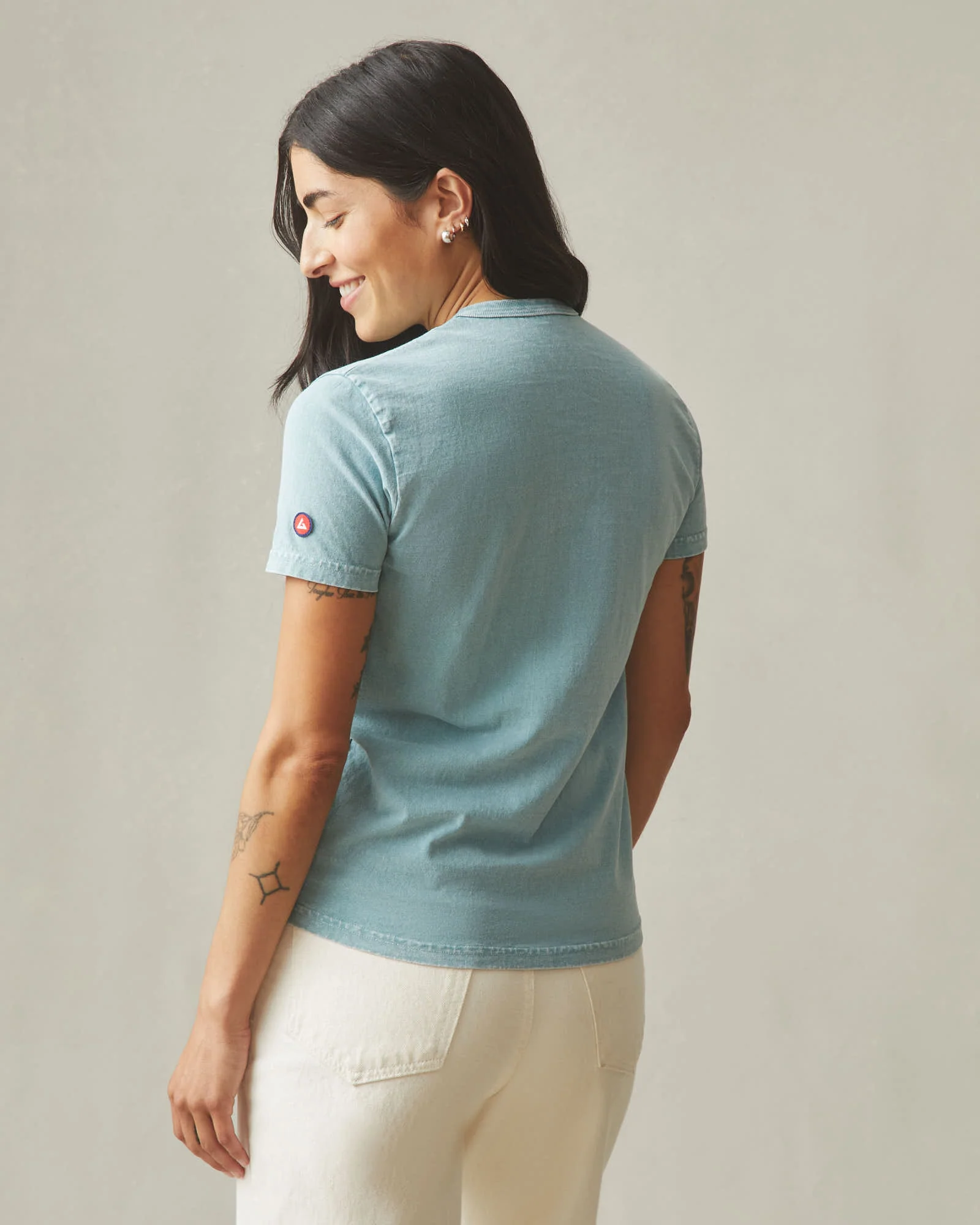 Women's Vintage Crew Tee - Mineral Wash Blue Mineral - Image 4
