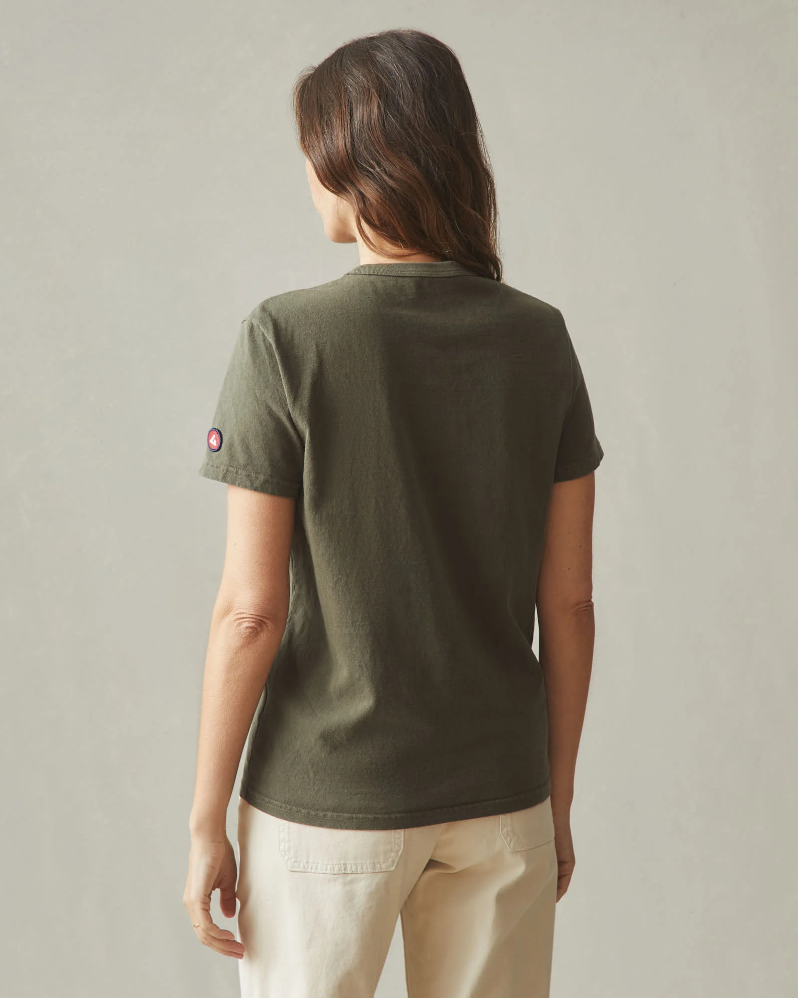 Women's Vintage Crew Tee - Washed Olive - Image 3