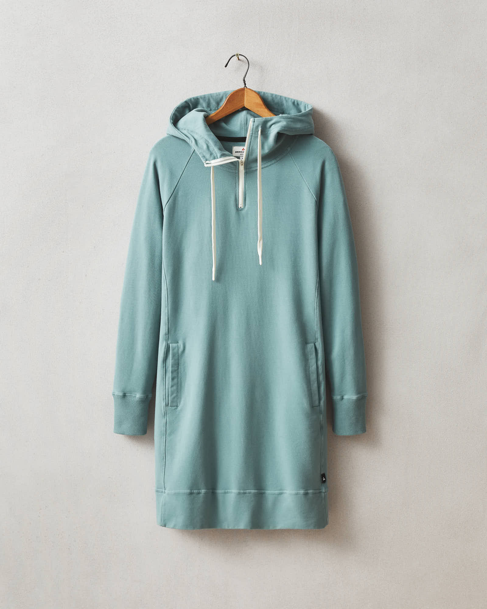Women's Zipper Hoodie Dress - Azure Sage